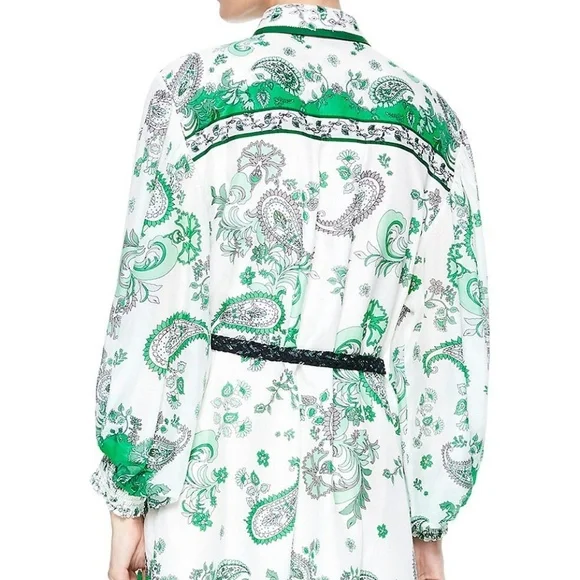 Alice and Olivia Oralia Printed Belted Dress - size 6 - NWT - Picture 3 of 9